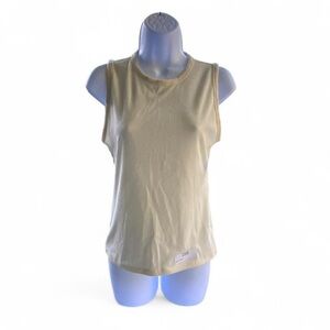 American Eagle Cream Sleeveless Ribbed Tank Top